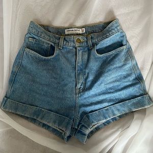 American Apparel High-Waisted Denim Shorts size 28 (fits very small)